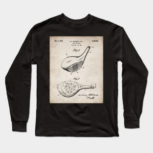 Golfing Driver Patent - Golfer Golf Coach Art - Antique Long Sleeve T-Shirt